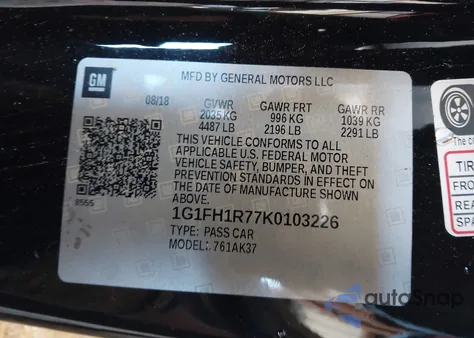 2019 Chevrolet Camaro 2Ss z USA, uszkodzony, nr VIN 1G1FH1R77K0103226